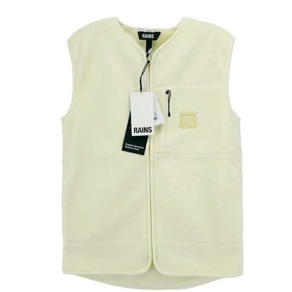 NWT Rains Women’s Teens Fleece Vest Color Straw Versatile - Size XS - Picture 3 of 9